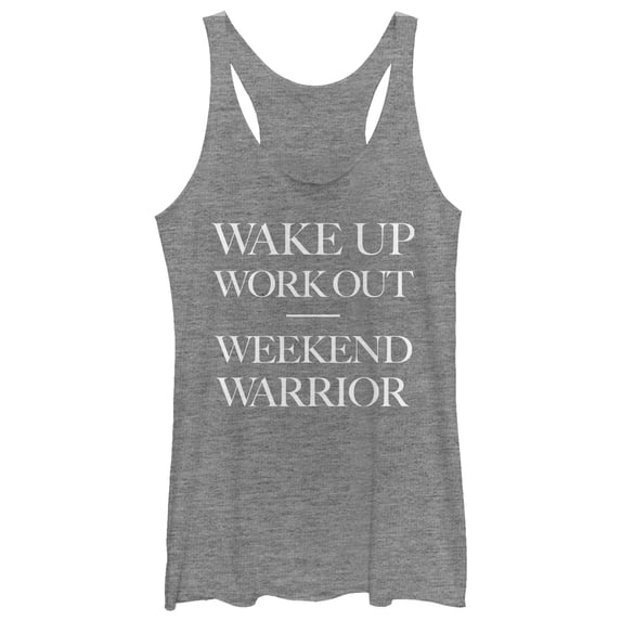 Women's CHIN UP Weekend Warrior Racerback Tank Top Gray Heather Large