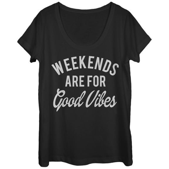 Women's CHIN UP Weekends are for Good Vibes  Scoop Neck Black Small