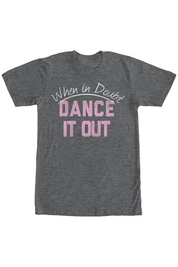 Women's CHIN UP When in Doubt Dance it Out Boyfriend Graphic Tee Charcoal Heather Large