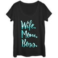 thumbnail image 1 of Women's CHIN UP Wife Mom Boss  Scoop Neck Black Large, 1 of 3