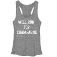 thumbnail image 1 of Women's CHIN UP Will Run For Champagne  Racerback Tank Top Gray Heather X Large, 1 of 3