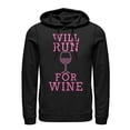 thumbnail image 1 of Women's CHIN UP Will Run For Wine  Pull Over Hoodie Black Small, 1 of 3