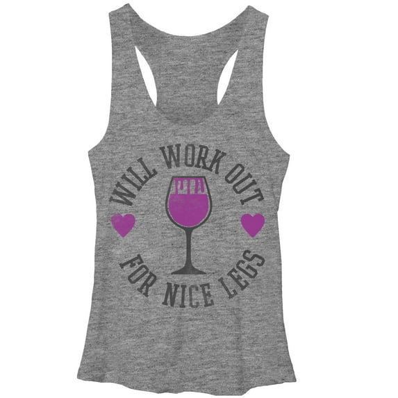 Women's CHIN UP Will Work Out for Nice Legs Racerback Tank Top Gray Heather Small