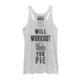 thumbnail image 1 of Women's CHIN UP Will Workout for Pie  Racerback Tank Top White Heather Large, 1 of 3