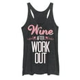 thumbnail image 1 of Women's CHIN UP Wine After Work Out  Racerback Tank Top Black Heather Medium, 1 of 3