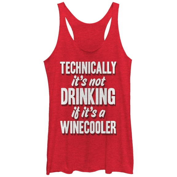 Women's CHIN UP Winecooler Drinking Racerback Tank Top Red Heather X Large