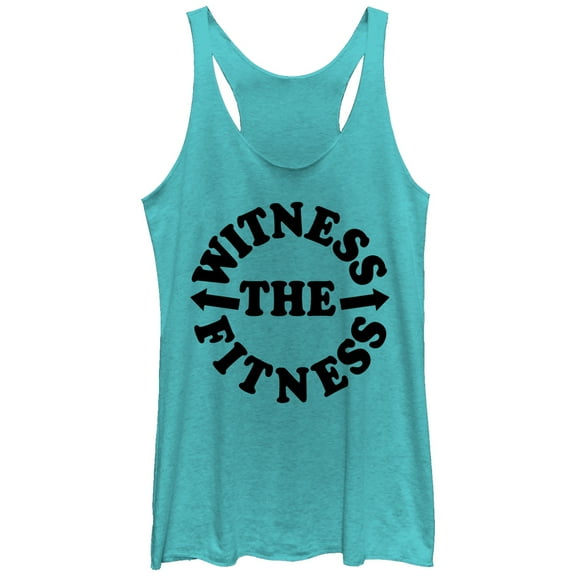 Women's CHIN UP Witness the Fitness  Racerback Tank Top Tahiti Blue Medium
