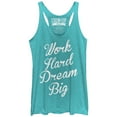 thumbnail image 1 of Women's CHIN UP Work Hard Dream Big Racerback Tank Top Tahiti Blue Large, 1 of 3