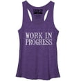 thumbnail image 1 of Women's CHIN UP Work in Progress Racerback Tank Top Purple Heather Medium, 1 of 3
