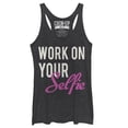 thumbnail image 1 of Women's CHIN UP Work on Your Selfie  Racerback Tank Top Black Heather Medium, 1 of 3