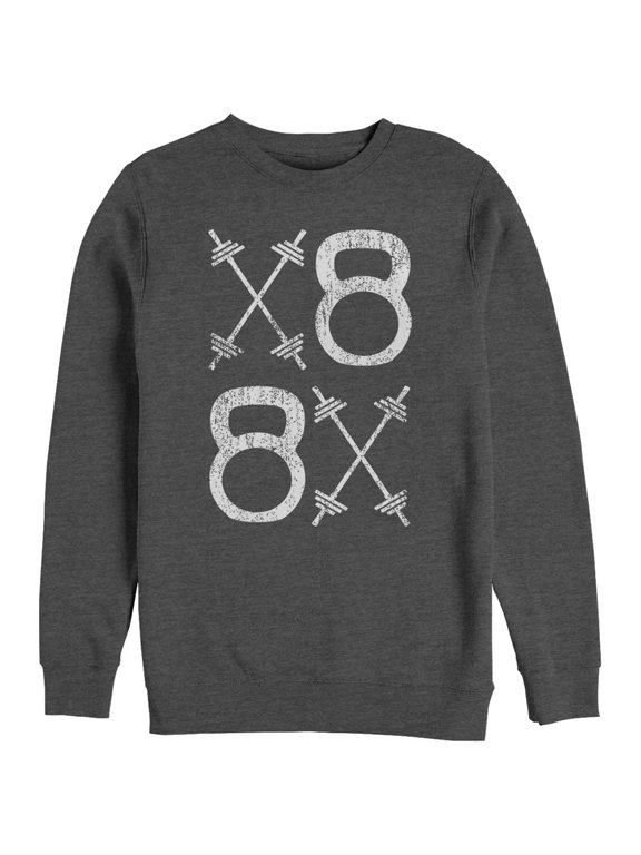 Women's CHIN UP XO Kettlebells and Barbells Sweatshirt Charcoal Heather Small