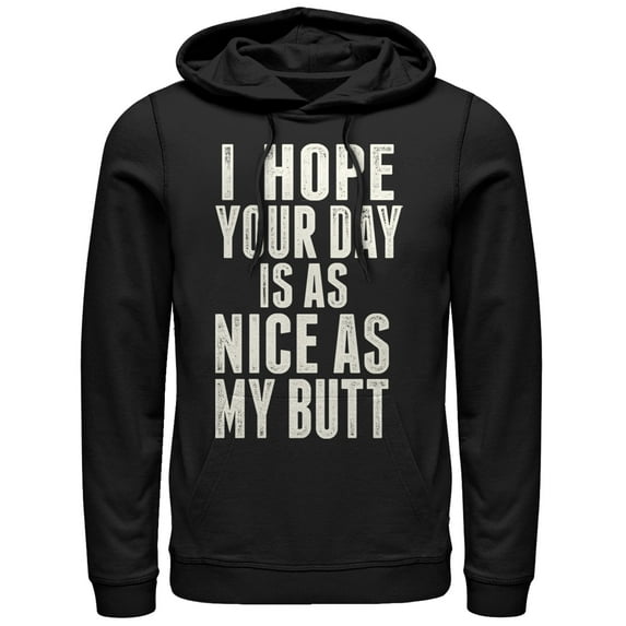 Women's CHIN UP Your Day is as Nice as my Butt Pull Over Hoodie Black X Large