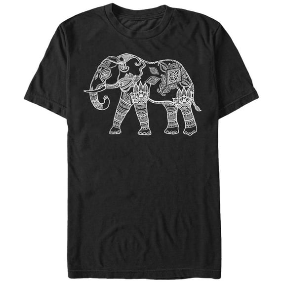 Women's CHIN UP Zen Elephant Boyfriend Graphic Tee Black 2X Large