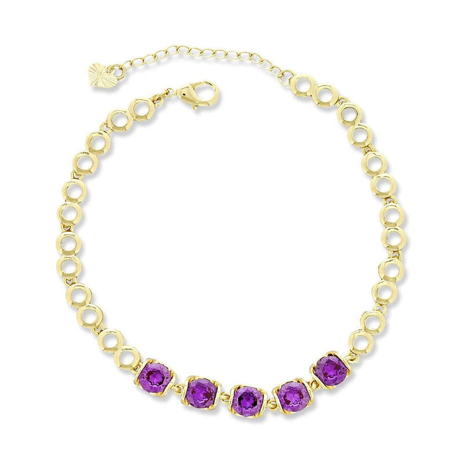 Women's CZ Stone Ankle Bracelet, Minimal Anklets Gold Plated with 7"+2" Inch Adjustable Size.