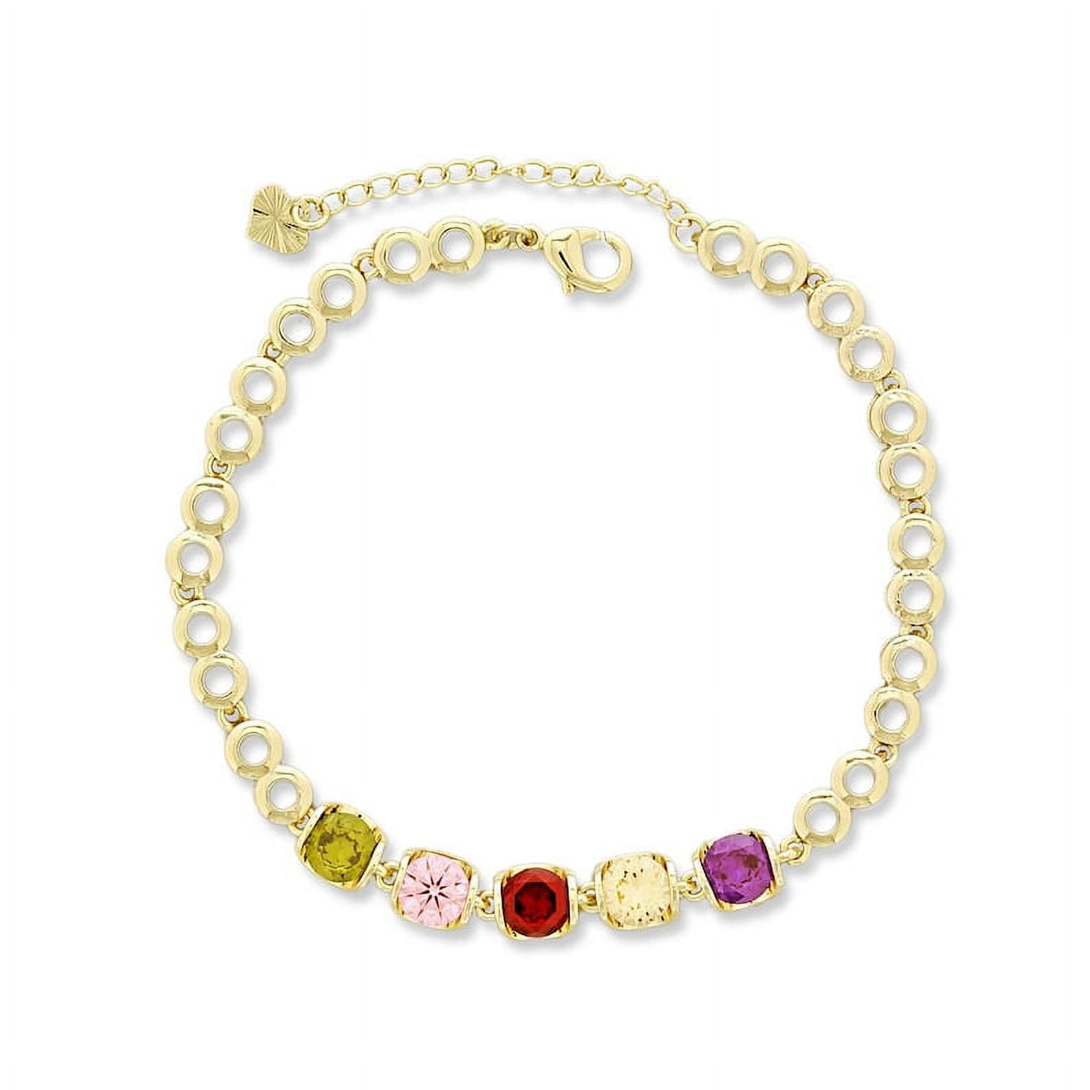 Women's CZ Stone Ankle Bracelet, Minimal Anklets Gold Plated with 7"+2" Inch Adjustable Size.