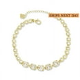 thumbnail image 1 of Women's CZ Stone Ankle Bracelet, Minimal Anklets Gold Plated with 7"+2" Inch Adjustable Size., 1 of 1