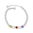 thumbnail image 1 of Women's CZ Stone Ankle Bracelet, Minimal Anklets SIlver Plated, 5"+2" Inch Adjustable Size, 1 of 1