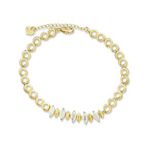 Women's CZ Stone Anklets For Summer, 6"+2" Inch Adjustable Size.