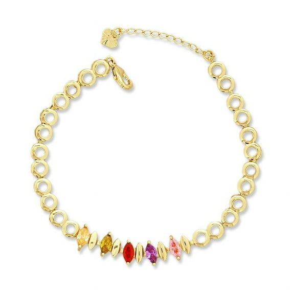 Women's CZ Stone Anklets For Summer, 7"+2" Inch Adjustable Size.