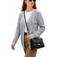 thumbnail image 1 of Women’s Cable Knit Cardigan Sweater Button Down V Neck Long Sleeve Soft Lightweight Knit Open Front Casual Fall Outerwear with Pockets, 1 of 7
