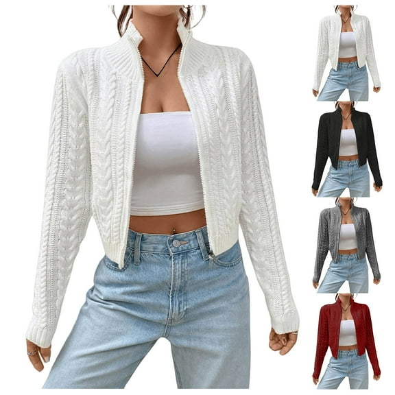 Women's Cable Knit Cardigan Sweater Casual Fashion for Fall and Winter Wear, Ideal for Holiday Season and Layering, Cozy and Versatile,Black,S