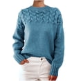 thumbnail image 1 of Women's Cable-Knit Crew Neck Sweater - Warm Cozy Cold Weather & Casual Wear, 1 of 6