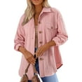 thumbnail image 1 of Women's Cable Knit Lightweight Long Sleeve Casual Oversized Button Down Shirt, 1 of 7