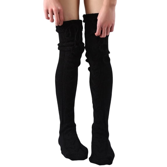 Women's Cable Knit Over The Knee Socks Stacked Leg Warmers Stretchy Fit Cozy Winter Socks