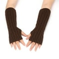 thumbnail image 1 of Women's Cable Knit Plush Lined Arm Warmers, Windproof Thermal Sleeve Covers with Thumb Hole, Thickened Mitten Style Hand Warmers, Soft Fleece Lined Wrist Warmers for Cold Weather Coffee, 1 of 4