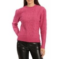 thumbnail image 1 of Women's Cable-Knit Pullover Sweater Fuschia L, 1 of 1