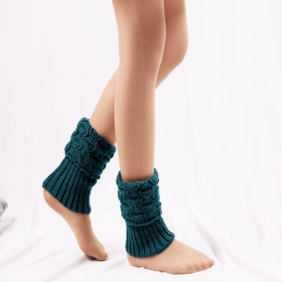 Women's Cable Knit Short Leg Warmers Ribbed Boot Cuffs for Winter Cold Weather Daily Wear and Layering Comfortable Sky Blue