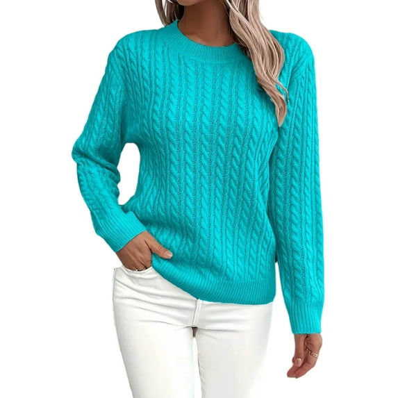 Women's Cable Knit Sweaters 2025 Fall Fashion Tops