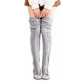 thumbnail image 1 of Women's Cable Knit Thigh High Boot Socks Extra Long Winter Stockings Leg Warmers, 1 of 8