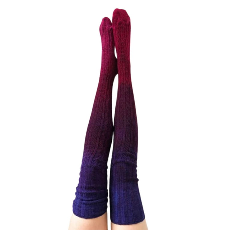 Thick knit thigh high socks cheap