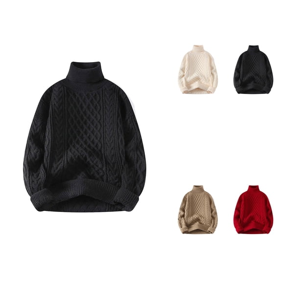 Women's Cable Knit Turtleneck Sweater – Oversized Thick Warm Pullover, Soft Cozy Solid Color High Neck Loose Fit for Fall Winter Business Casual