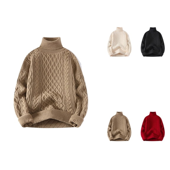 Women's Cable Knit Turtleneck Sweater â Oversized Thick Warm Pullover, Soft Cozy Solid Color High Neck Loose Fit for Fall Winter Business Casual