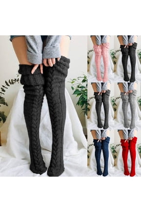 Women's Cable Knitted Thigh High Boot Socks Extra Long Winter Stockings Over Knee Leg Warmers