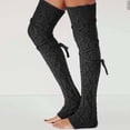 thumbnail image 1 of Women's Cable Knitted Thigh High Socks Extra Long Boot Socks Over Knee Leg Warmers Soft Winter Knit Stockings(Dark Gray), 1 of 4