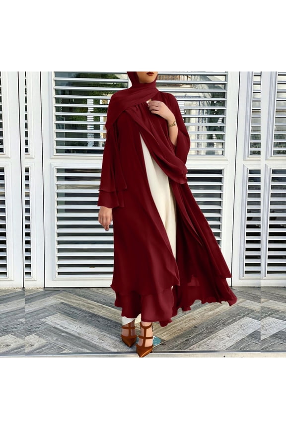 Women's Caedigan Belt Outwear Shirt Soft And Elegant Chiffon Solid Layered Cardigan Loose Long Cardigan Cardigan Tops for Women Summer Sheer Cardigans for Women Womens Light Sweaters Womens Long