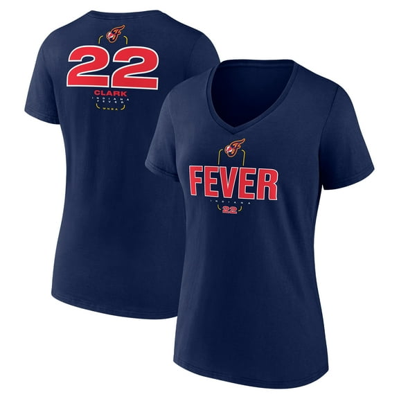 Women's Caitlin Clark Navy Indiana Fever Behind the Back Name & Number V-Neck T-Shirt