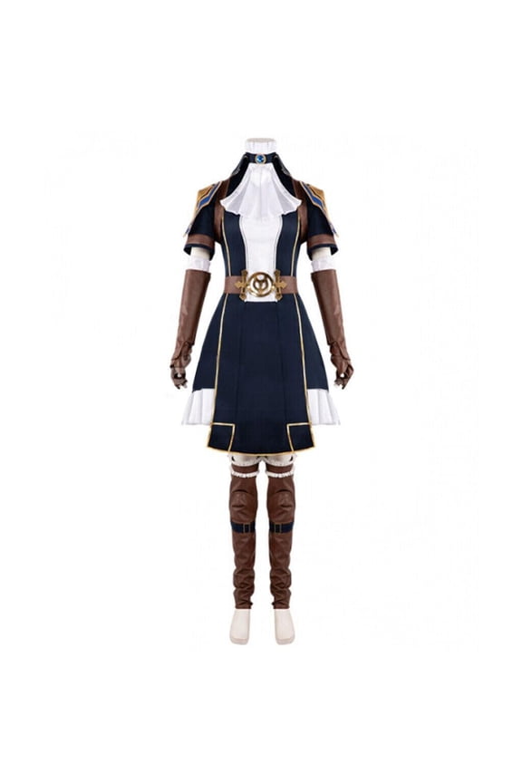 Women’s Caitlyn Style Sheriff Uniform Elegant Blue Coat with Accessories Inspired Outfit