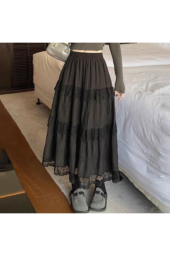 Women's Cake Skirt Lace Skirt Mid Length Tutu Skirt High Waist Large Swing Umbrella Skirt Pleated Skirt Ruffle Mini Skirt Plaid Skirt Poodle Skirt for Girls Midi Pleated Skirt Mesh Skirts for Women