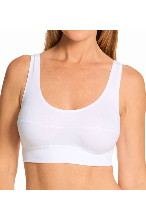 Women's Calida 02138 Elastic Bralette Soft Bra (White L)