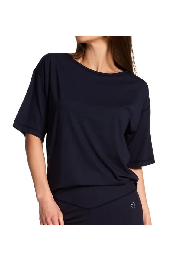 Women's Calida 14891 Deep Sleep Balancing Short Sleeve Crew Tee (Dark Lapis Blue M)