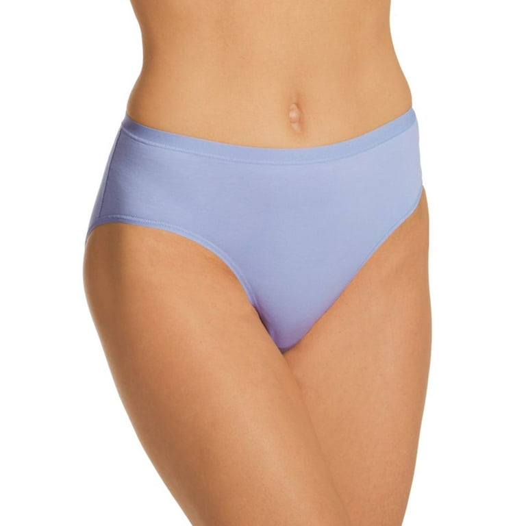 Women's Calida 21175 Natural Comfort Cotton Hi Cut Brief Panty (Milky Blue  L)