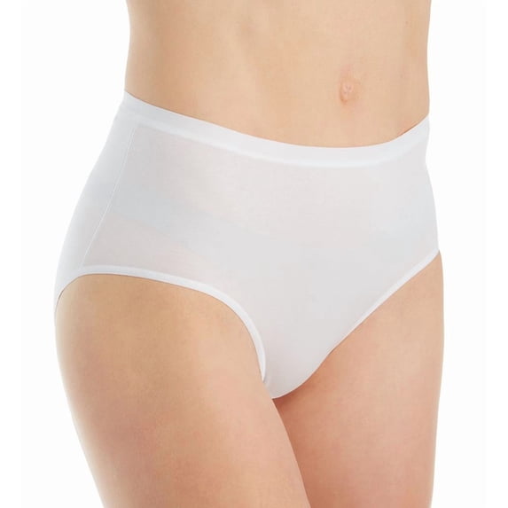 Women's Calida 21375 Natural Comfort Cotton High Waist Brief Panty (White L)