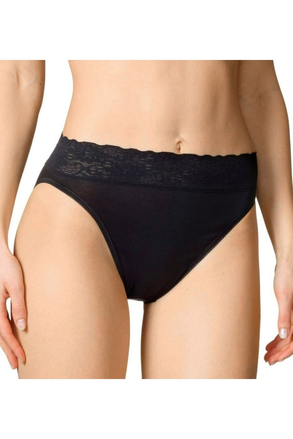 Women's Calida 21901 Lycra Lace Hi Cut Brief Panties (Black S)