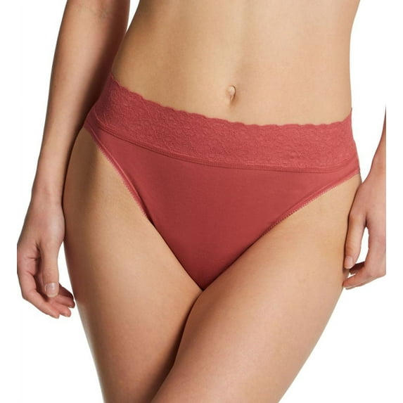 Women's Calida 21901 Lycra Lace Hi Cut Brief Panties (Pomegranate Red XS)