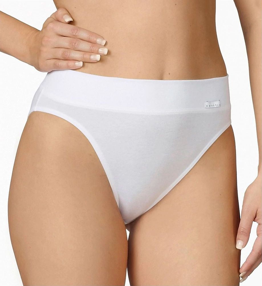 Women's Calida 22030 Elastic Hi Cut Brief Panties (White L) 