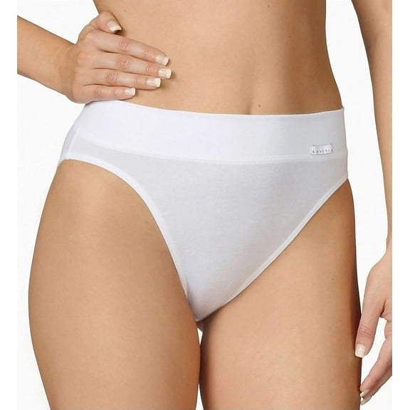 Women's Calida 22030 Elastic Hi Cut Brief Panties (White M)